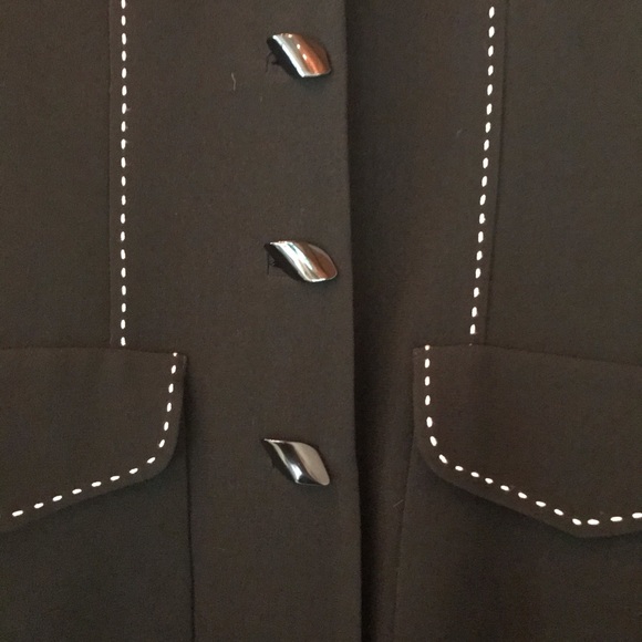 Black Peacoat With White Stitching - Picture 2 of 4
